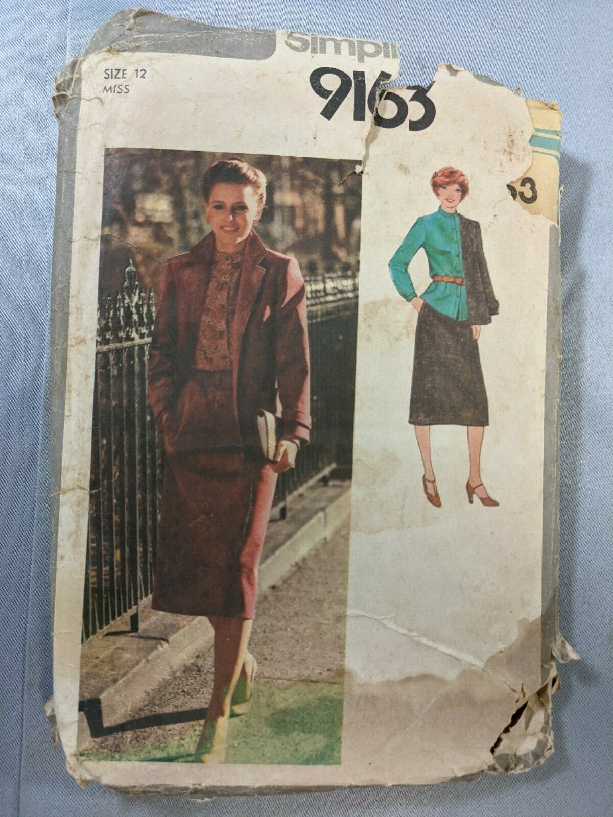 Simplicity Vtg Pattern 9163 Misses Skirt Blouse Lined Jacket Sz 12 CUT 1979