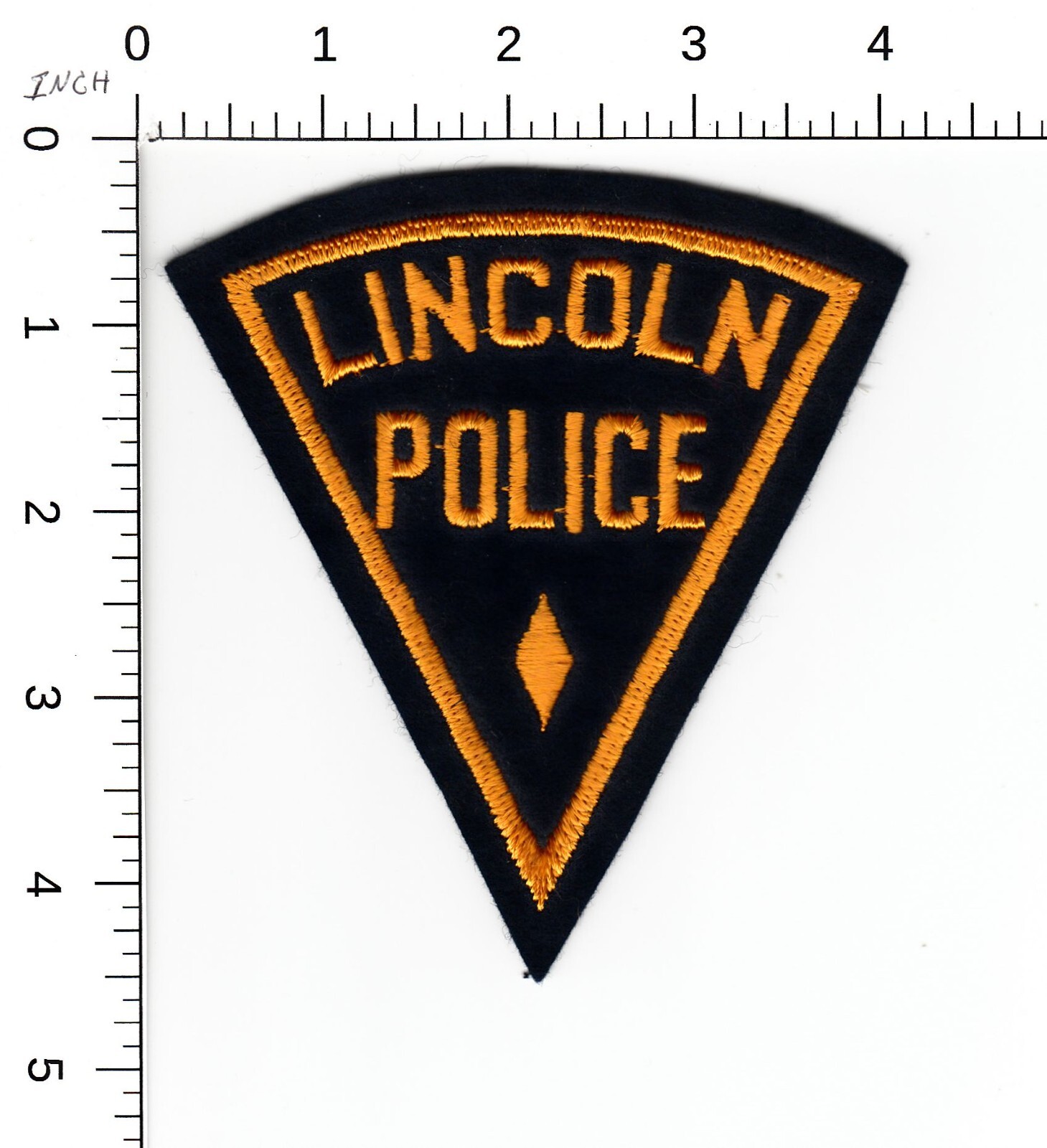 LINCOLN (VINTAGE FELT PIE SHAPE) ILLINOIS POLICE COLLECTIBLE PATCH