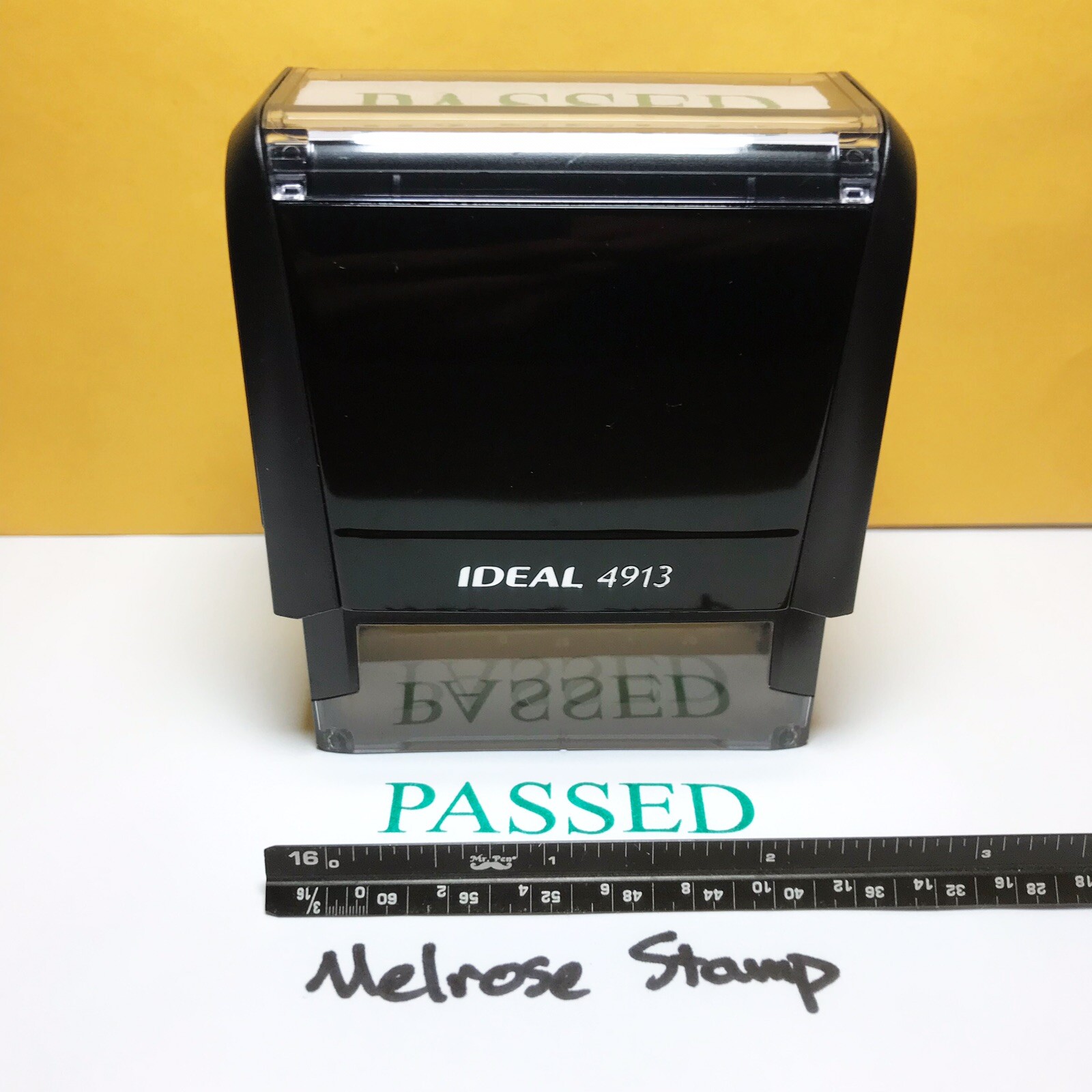 Passed Rubber Stamp Green Ink Self Inking Ideal 4913