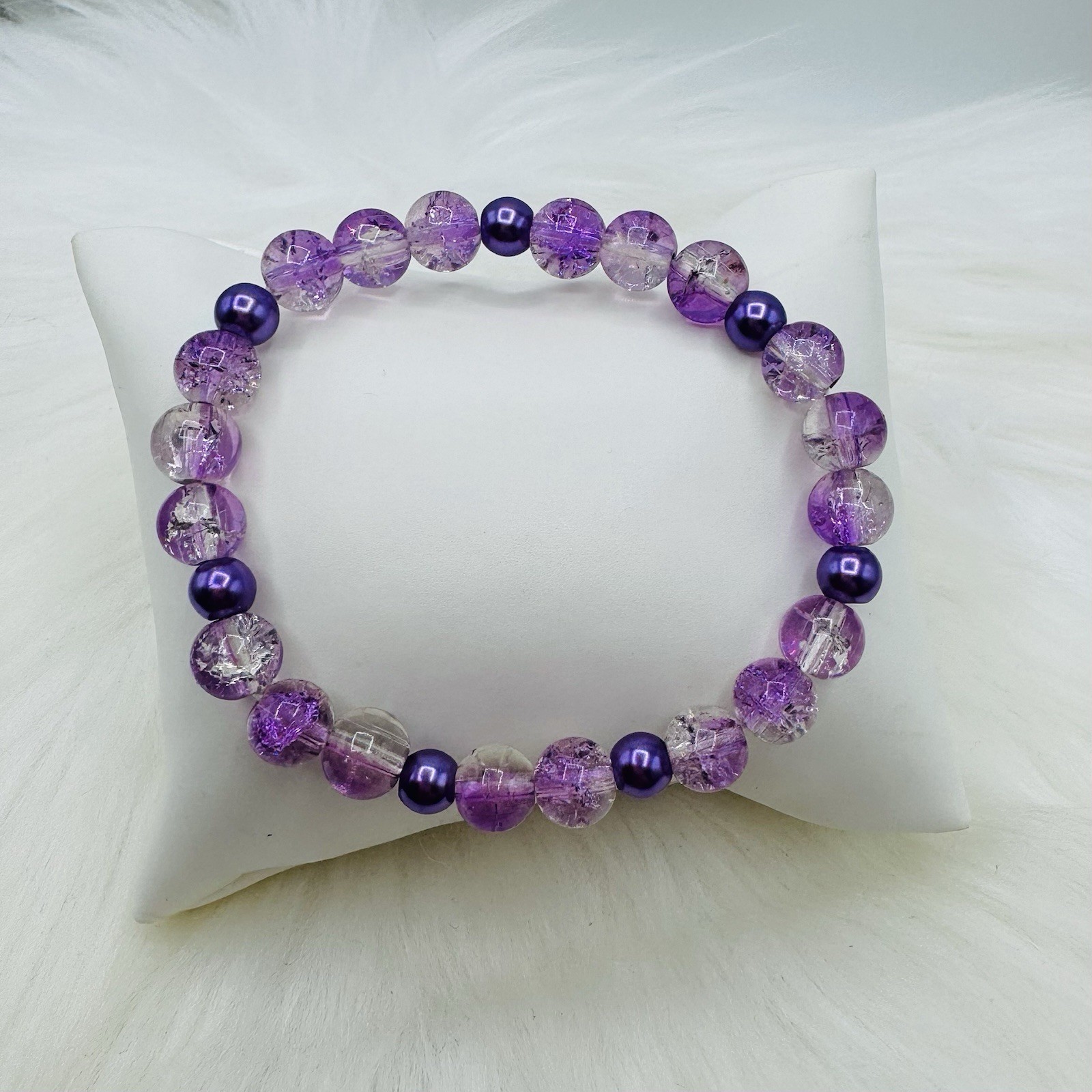 Gradient Glass Beaded Bracelet Style A Purple
