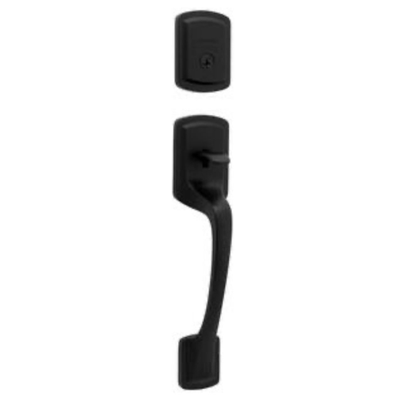 Kwikset Prague Front Door Lock Handle and Deadbolt Set Matte Black Read