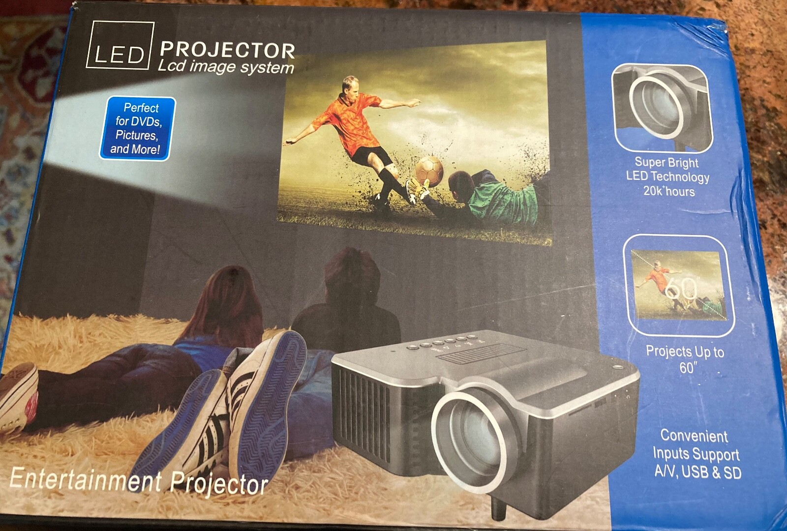 HDMI LED Mini Projector Home Theater Video Projector for Outdoor Indoor Office