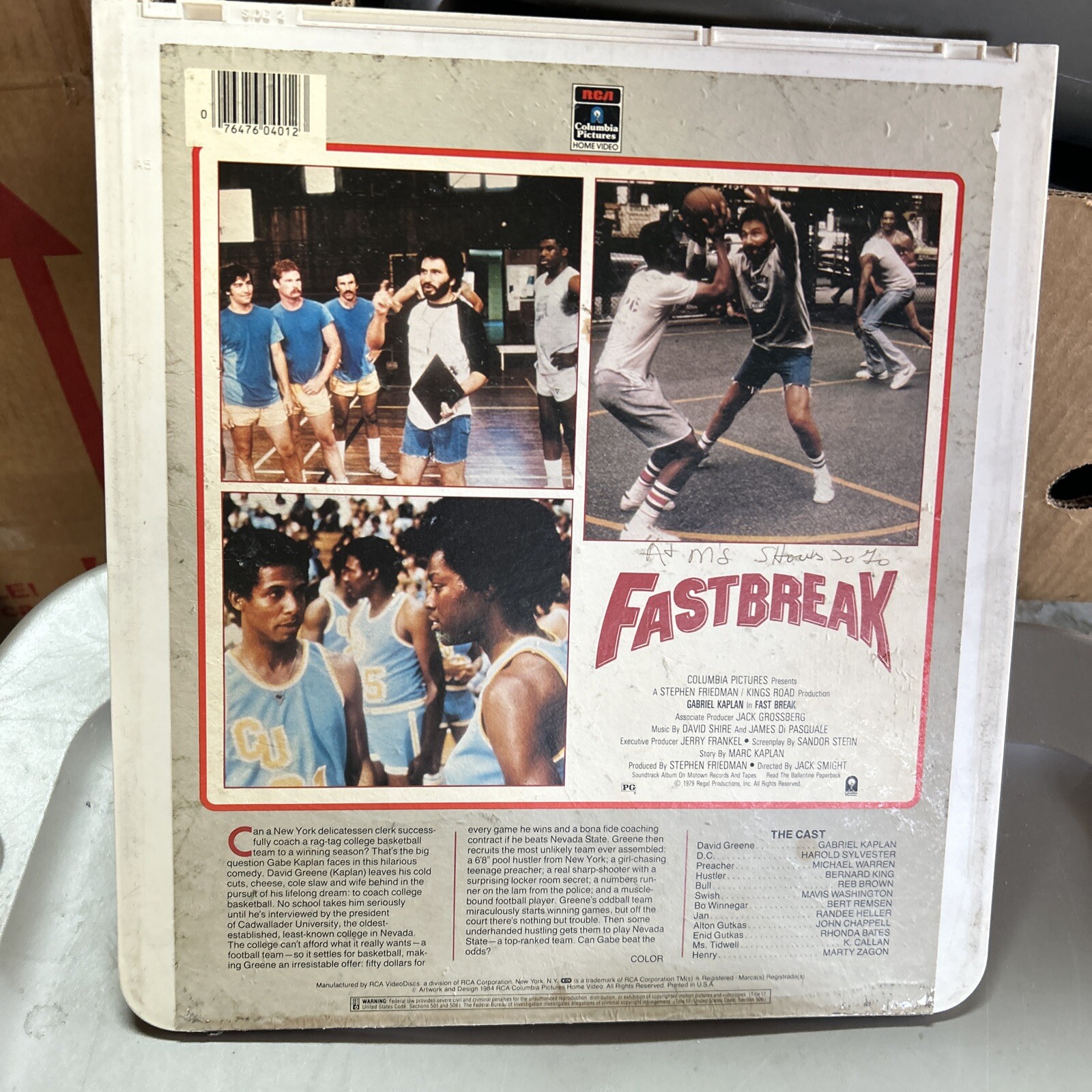 Fast Break CED Video Disc W/ Gabriel Kaplan