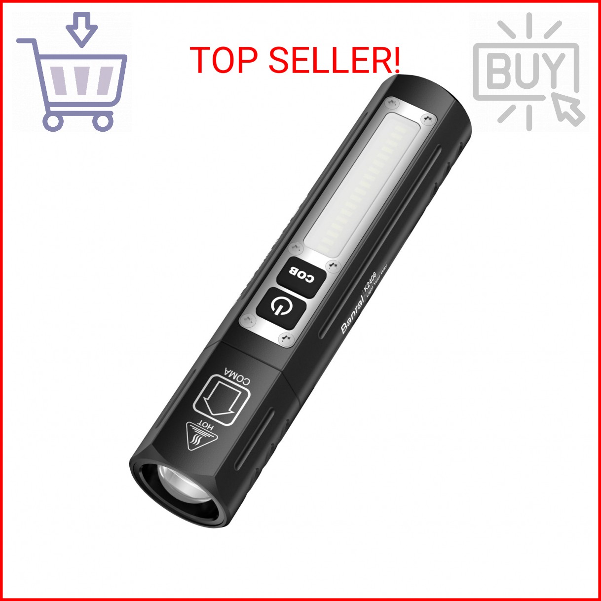 Rechargeable Magnetic Small Flashlights High Lumens - Super Bright Powerful LED