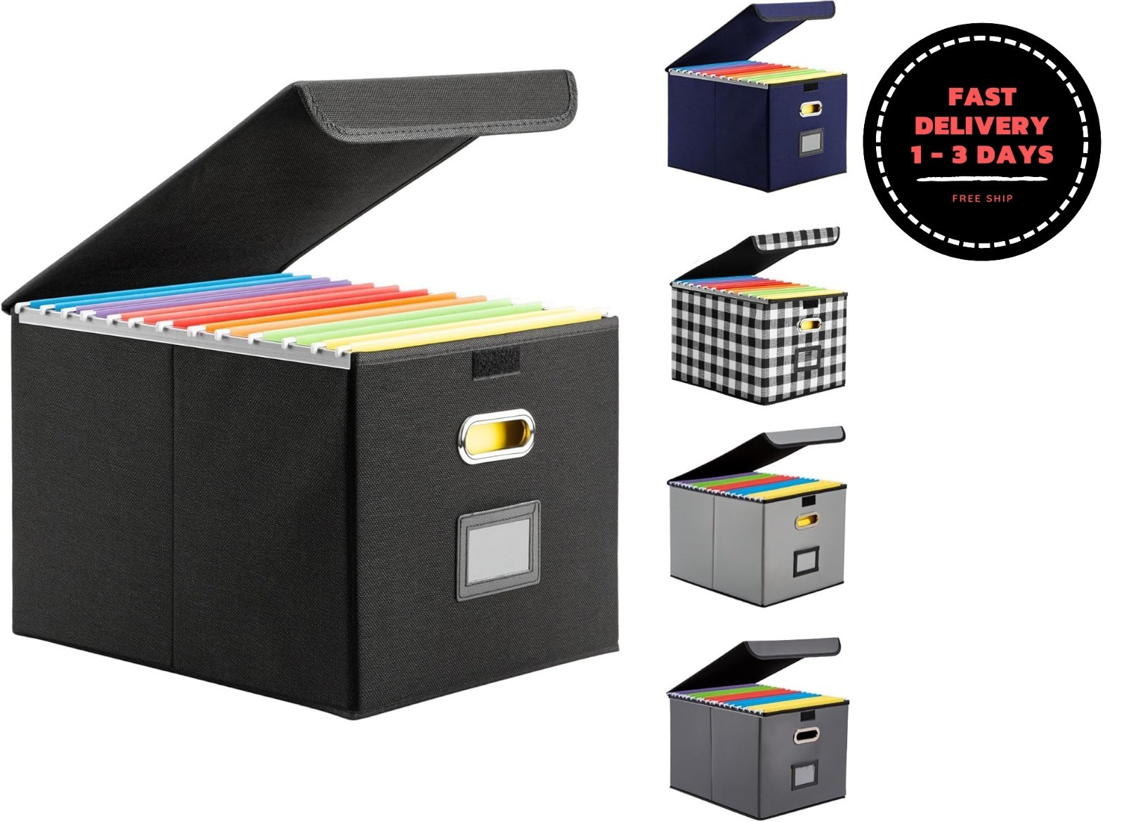 Archivador plegable con tapa y deslizador de plástico Organizador de documentos