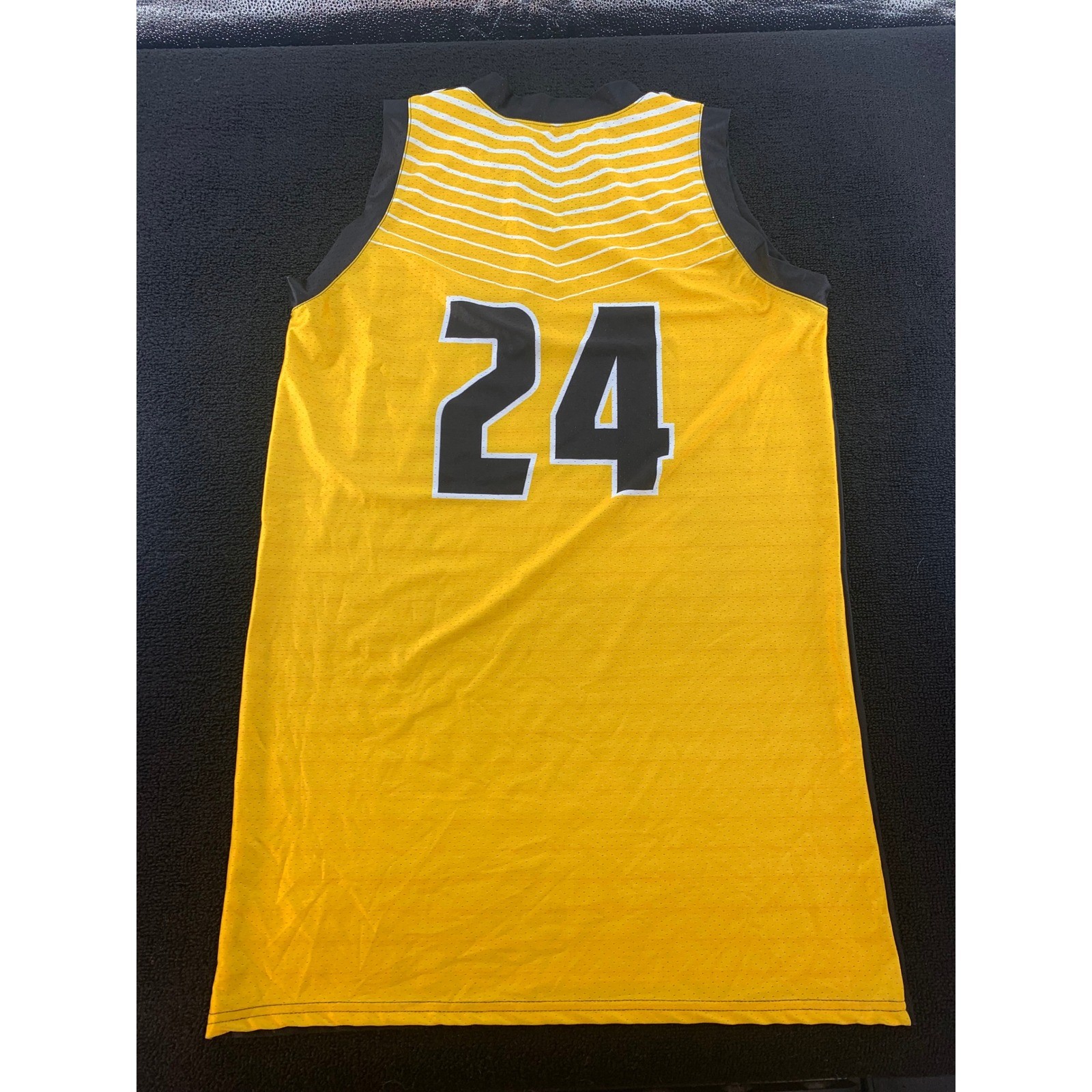 Adult Medium Trojans Basketball Jersey Number 24 Yellow Grey Sleeveless Universa