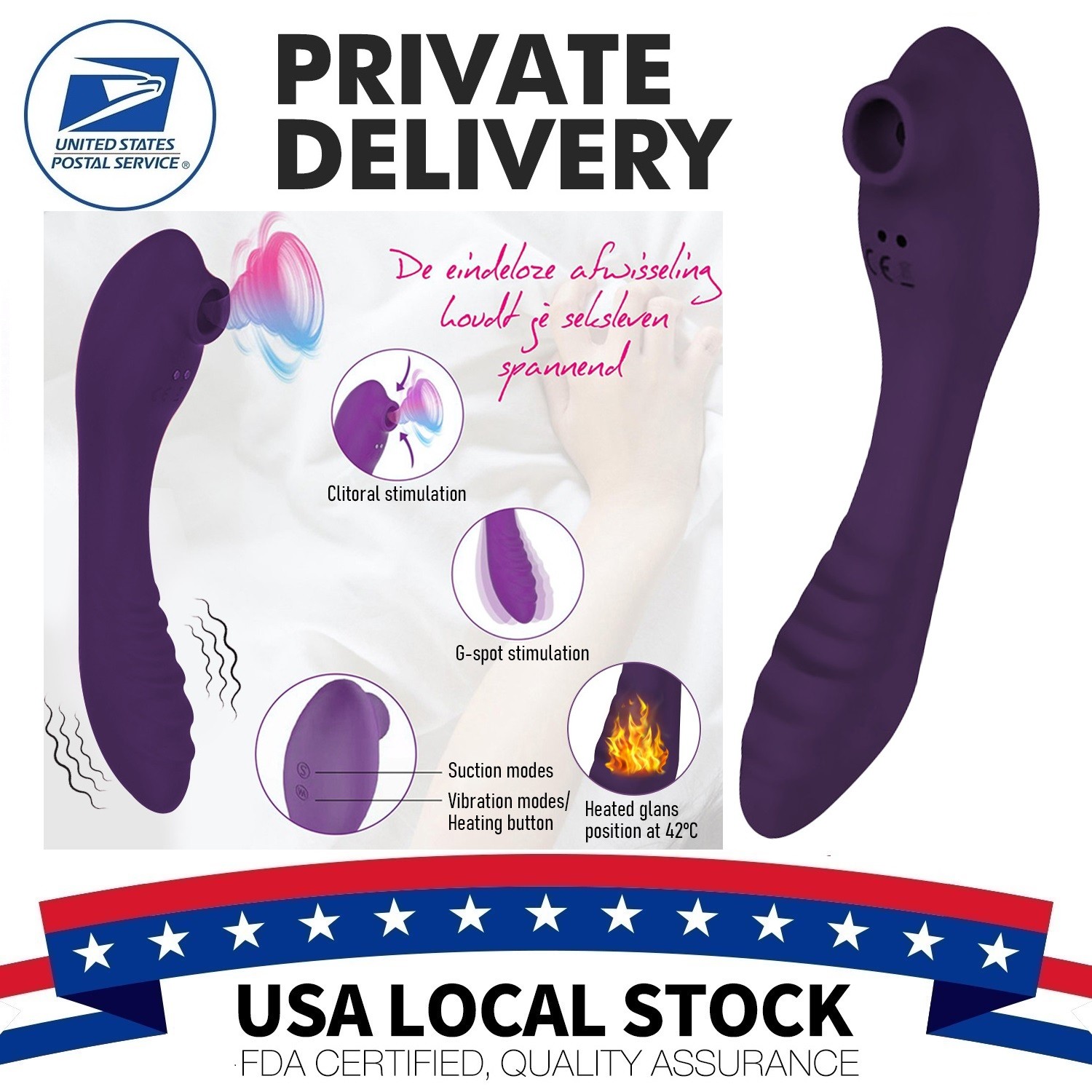 Versatile Vibrator G-spot Dildo Women Oral Clit Sucking Heating Adult Sex Toys