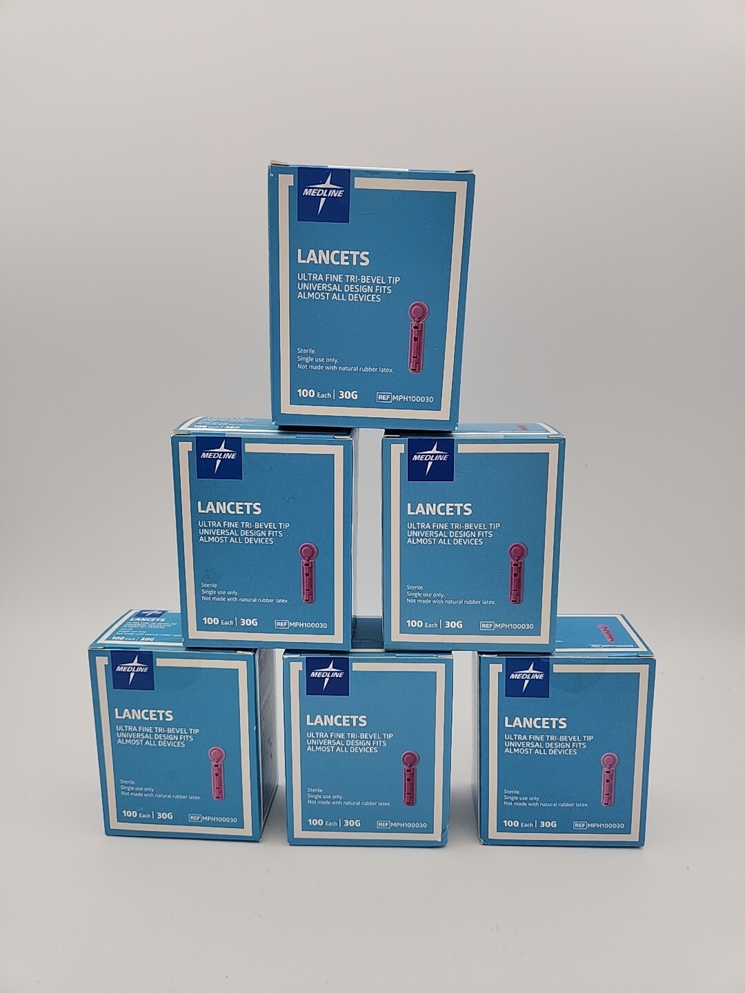 Medline MPH100030 Lancets 30G Ultra Fine Tri-Bevel Tip Universal QTY 600
