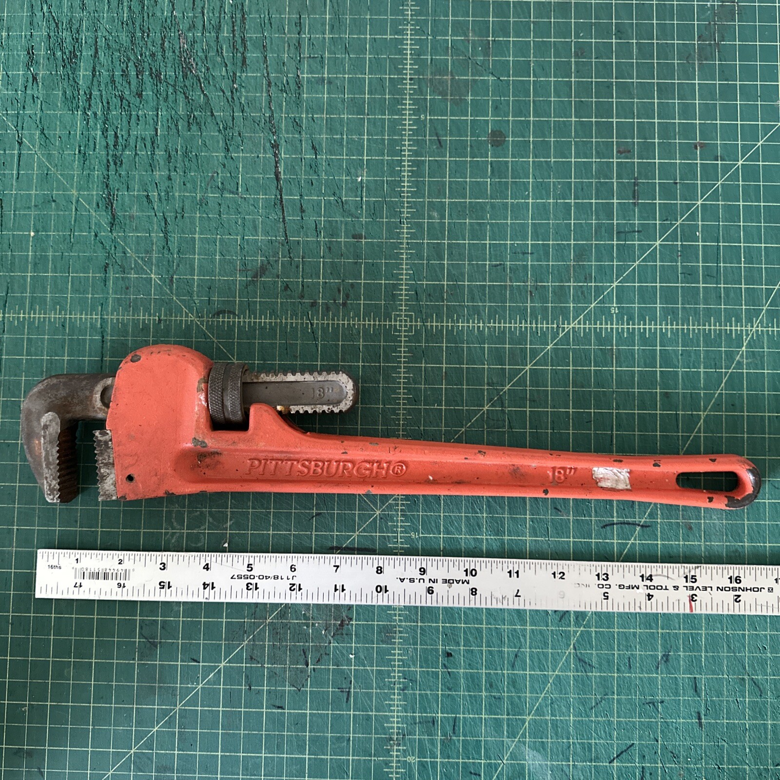 Pittsburgh brand  18" steel pipe wrench used preowned AS-IS vgc FREE SHIPPING