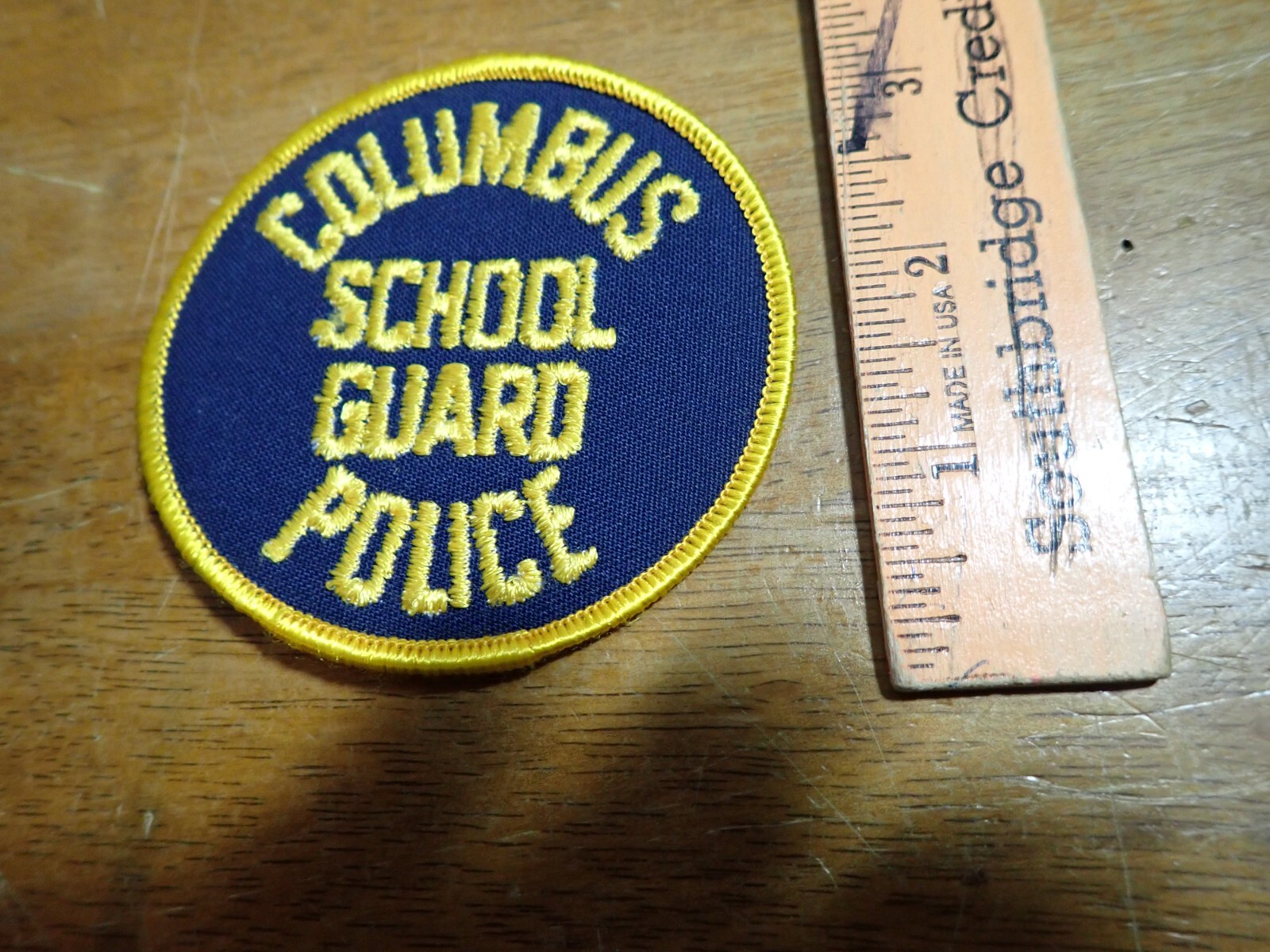 VINTAGE COLUBUS OHIO SCHOOL GUARD COLLECTIBLE OBSOELETE SHOULDER  PATCH BX E#17