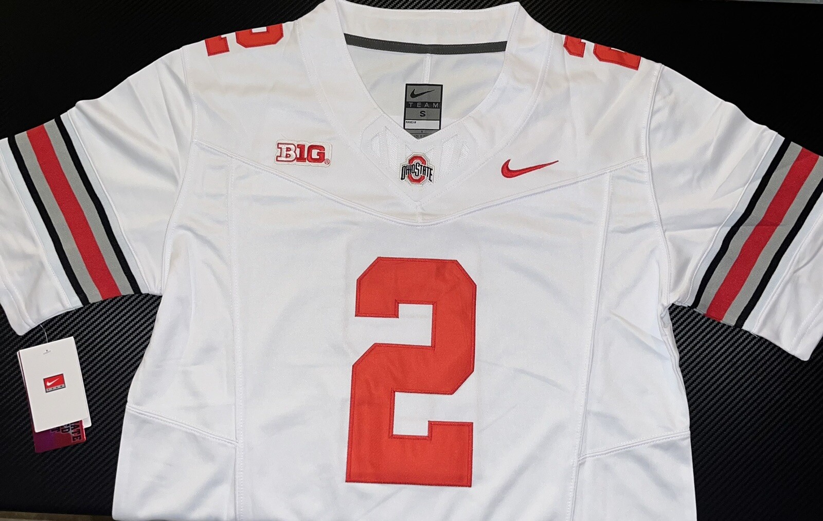 Emeka Egbuka White Ohio State OSU Jersey Buckeyes Stitched 2 FUSE Stitched