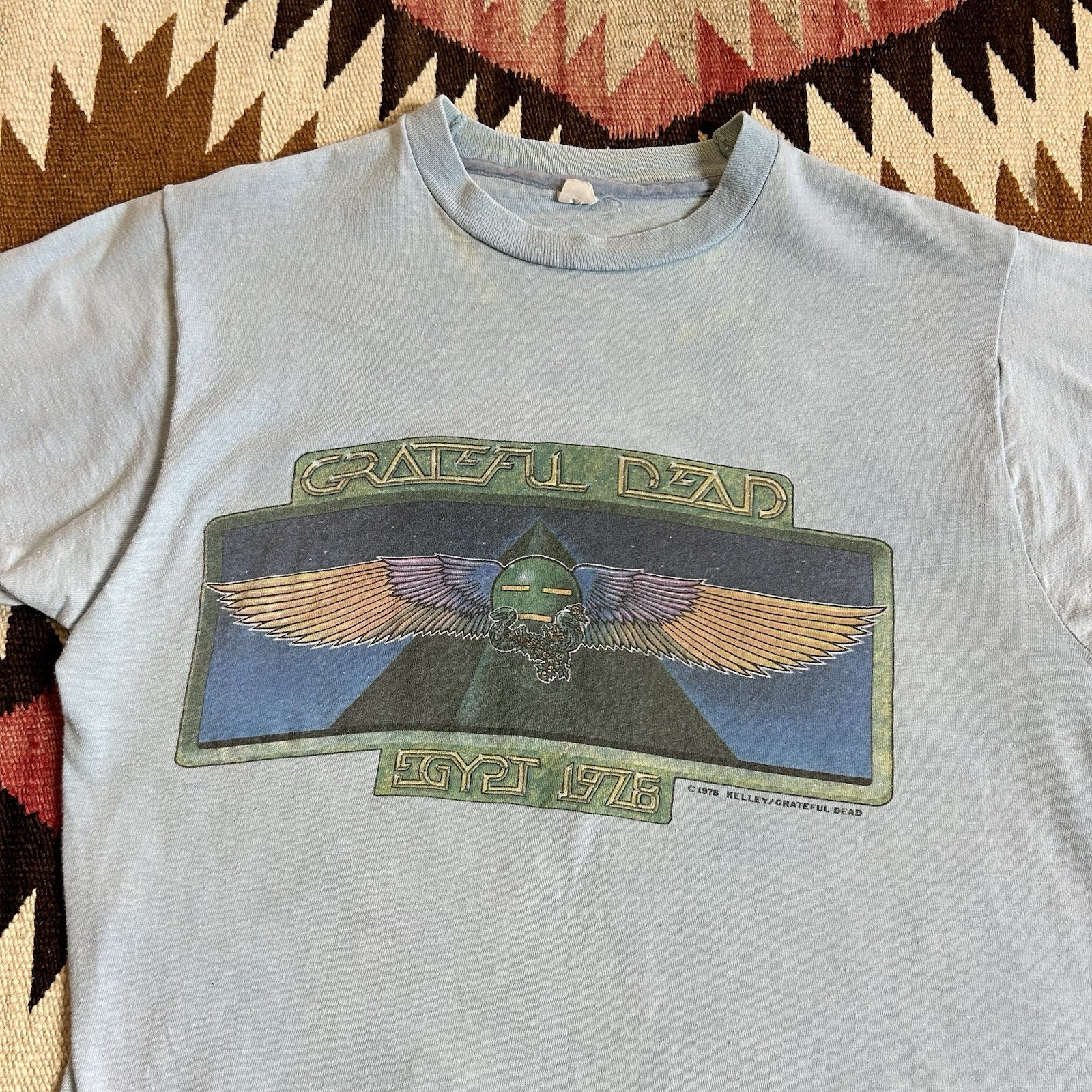 Vintage 1970s Grateful Dead Egypt 1978 Band Tour Tshirt Alton Kelley Sz S