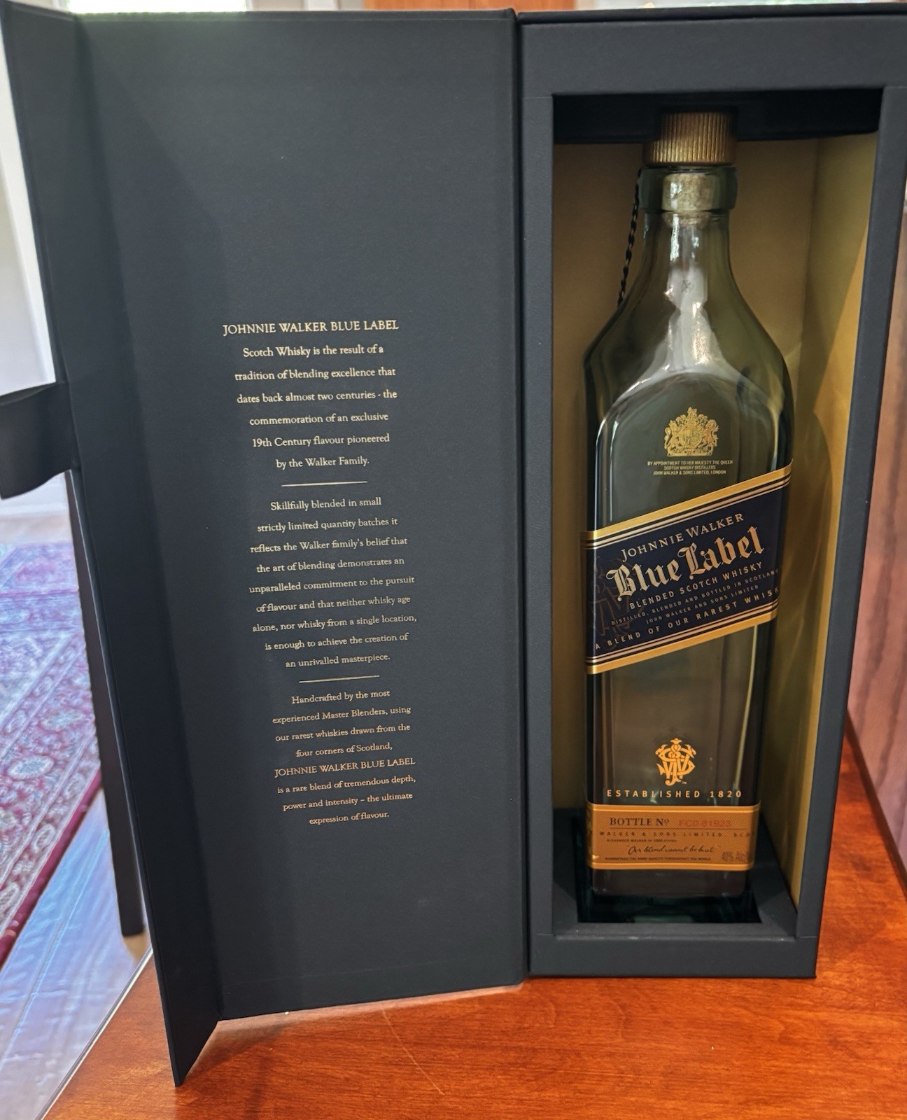 Johnnie Walker Blue Label 750ml Empty Bottle and Box Decanter Display
