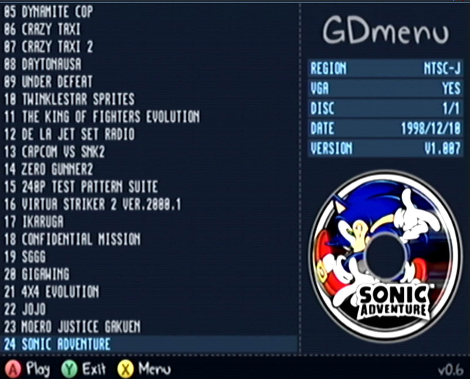 [Modified] Dreamcast JP version_Choose some options