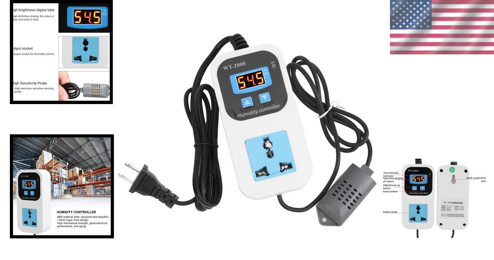 Versatile Digital Humidity Controller with 0-99% RH Range for Smart Environments