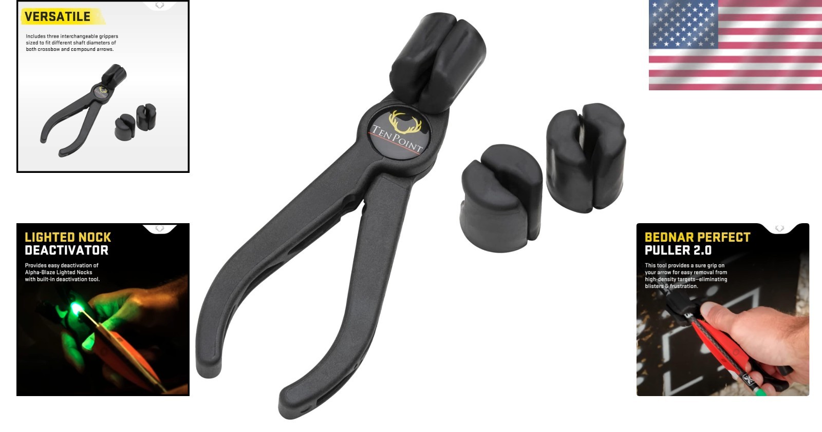 Innovative Bednar Perfect Puller 2.0 With Interchangeable Grippers for Archery