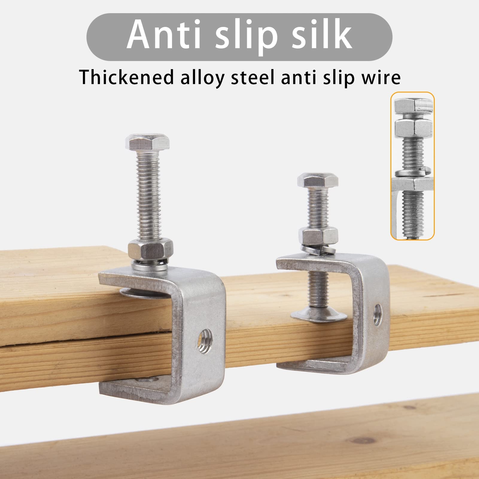6 Pack 304 Stainless Steel Small C Clamps 1 Inch Mini Cclamps Heavy Duty For Woo