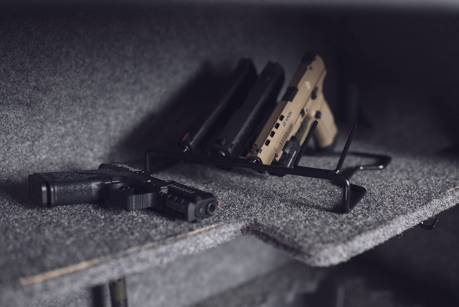 Lockdown Hangun Holder for Gun Vault and Safe 6 Rack- Muzzle, Black