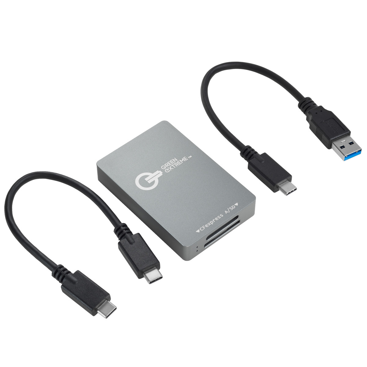 Green Extreme USB-C 3.2 Gen 2 CFexpress Type-A and SD UHS-II Memory Card Reader