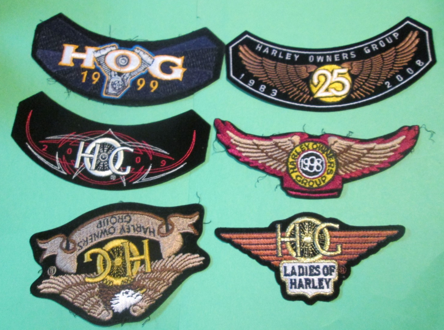 Lot Of 6 USED CLOTH Harley Davidson Motorcycle Patches