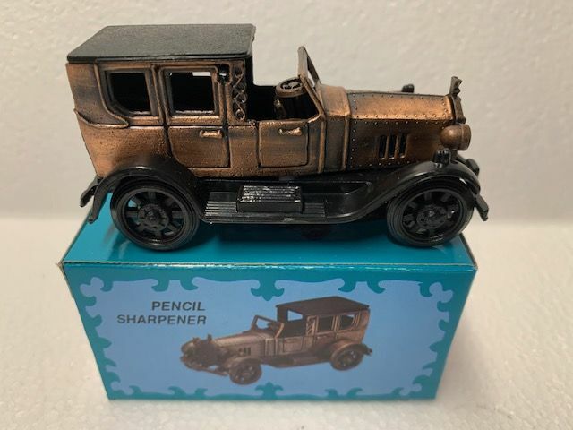 OLD TIME CAR BRONZE DIE CAST METAL COLLECTIBLE PENCIL SHARPENER NEW / BOX