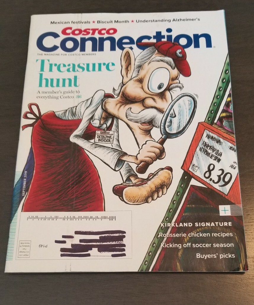 Costco Connection Magazine September 2019 Treasure Hunt & Recipes Like New