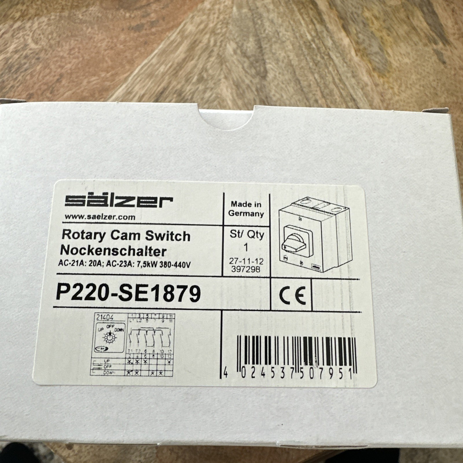 SALZER P220-SE1879 Rotary Cam Switch