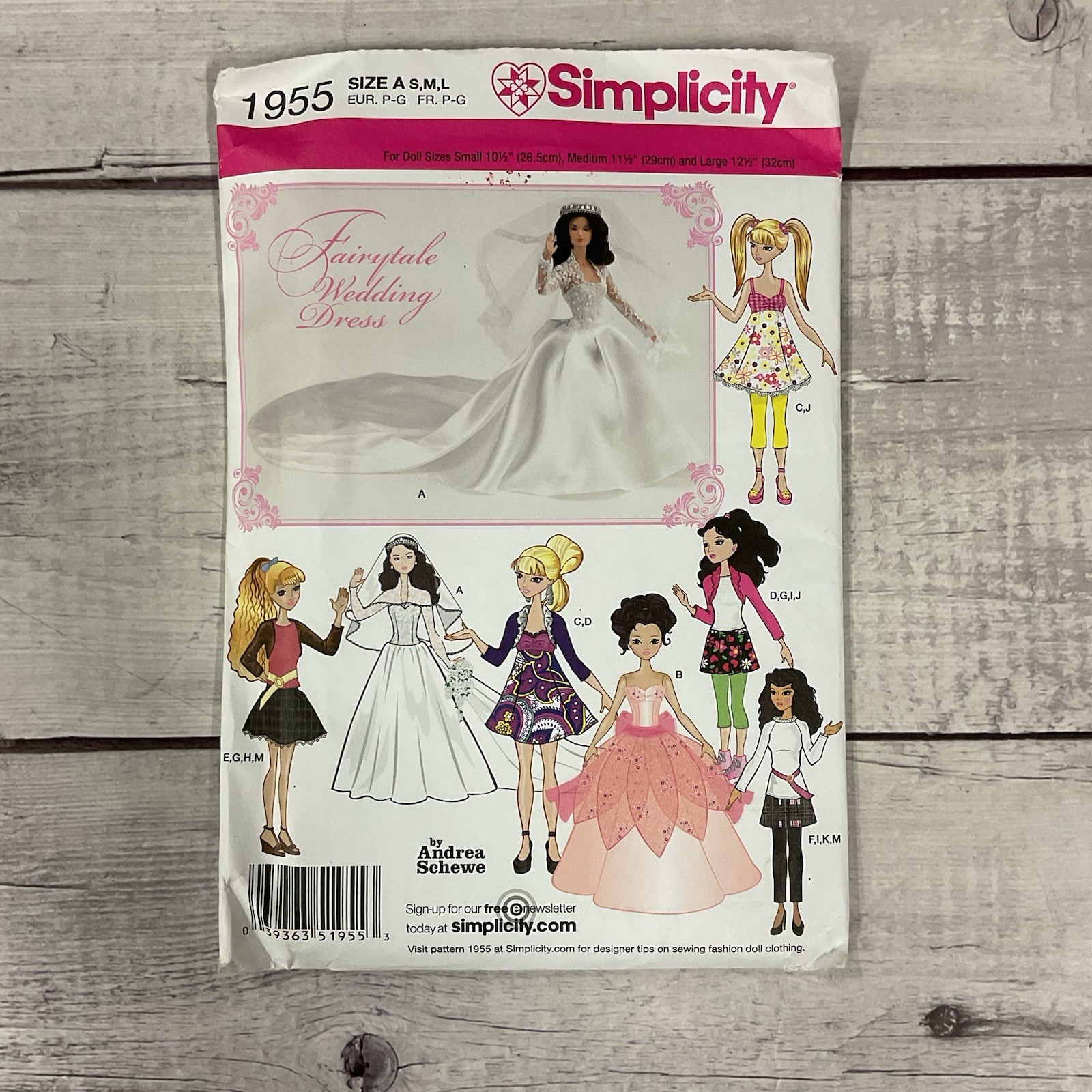 Simplicity 1955 Sewing Pattern Fashion Doll Clothes Dress Top Skirt Pants UNCUT