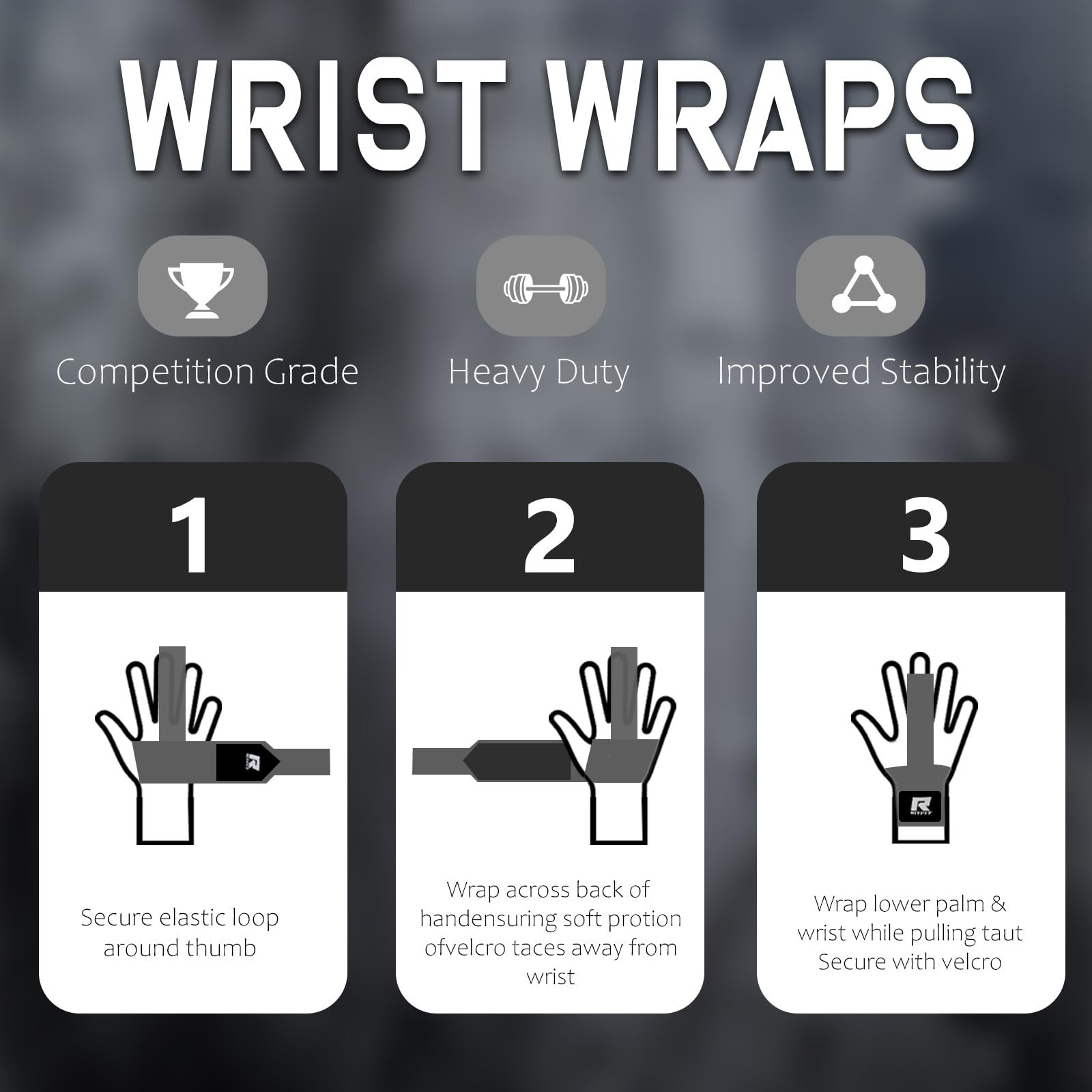 RitFit Wrist Wraps, Wrist Straps for Weightlifting, Wrist Support for Working...