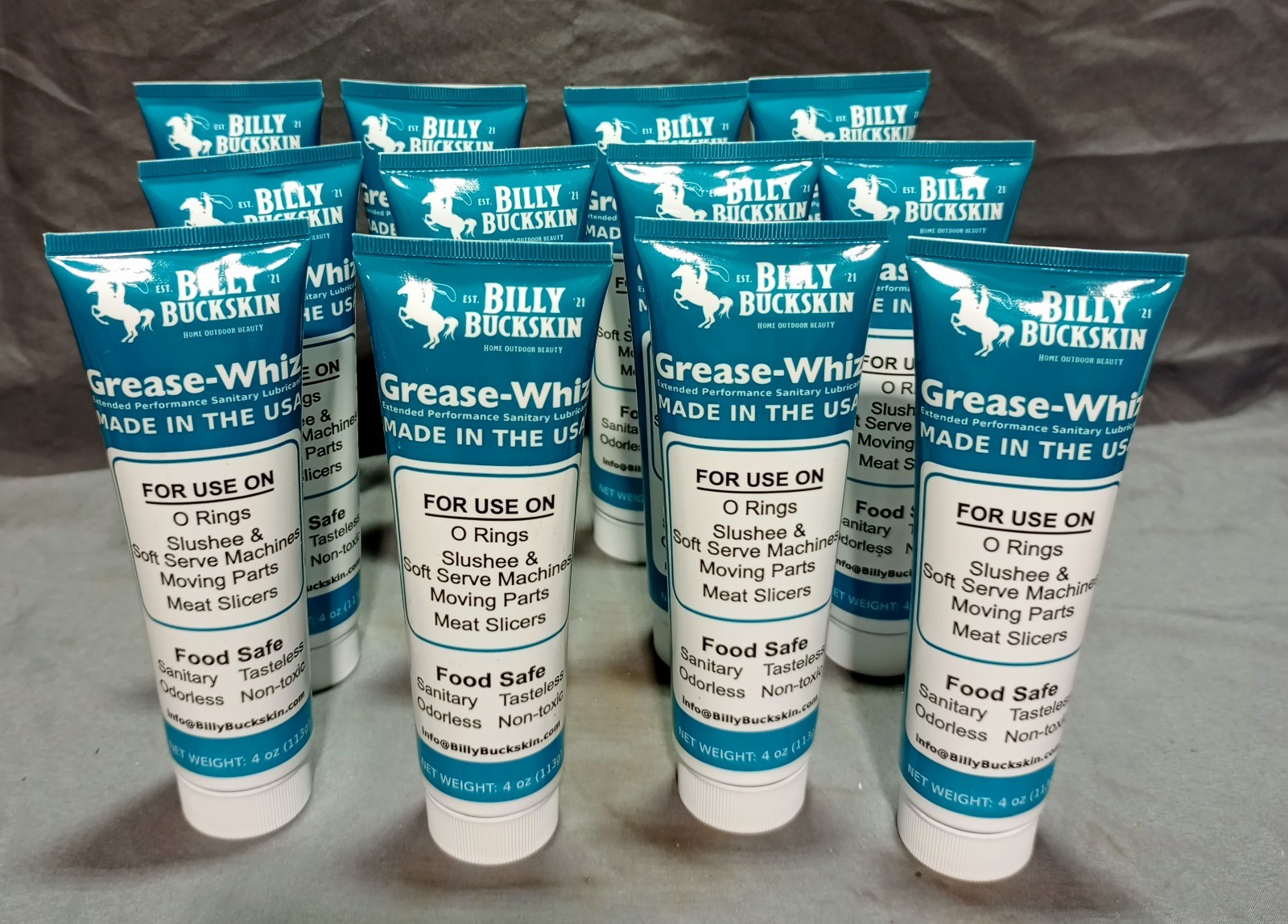 Lot Of 12 Billy Buckskin Grease-Whiz 4 Oz Each