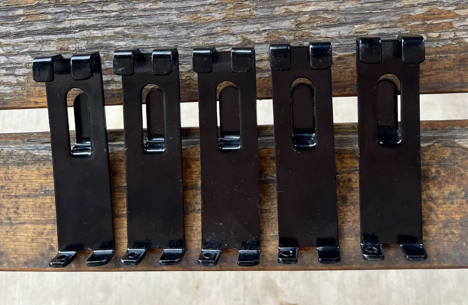 Black Grid Panel Notch Hooks Set Of 5 Five