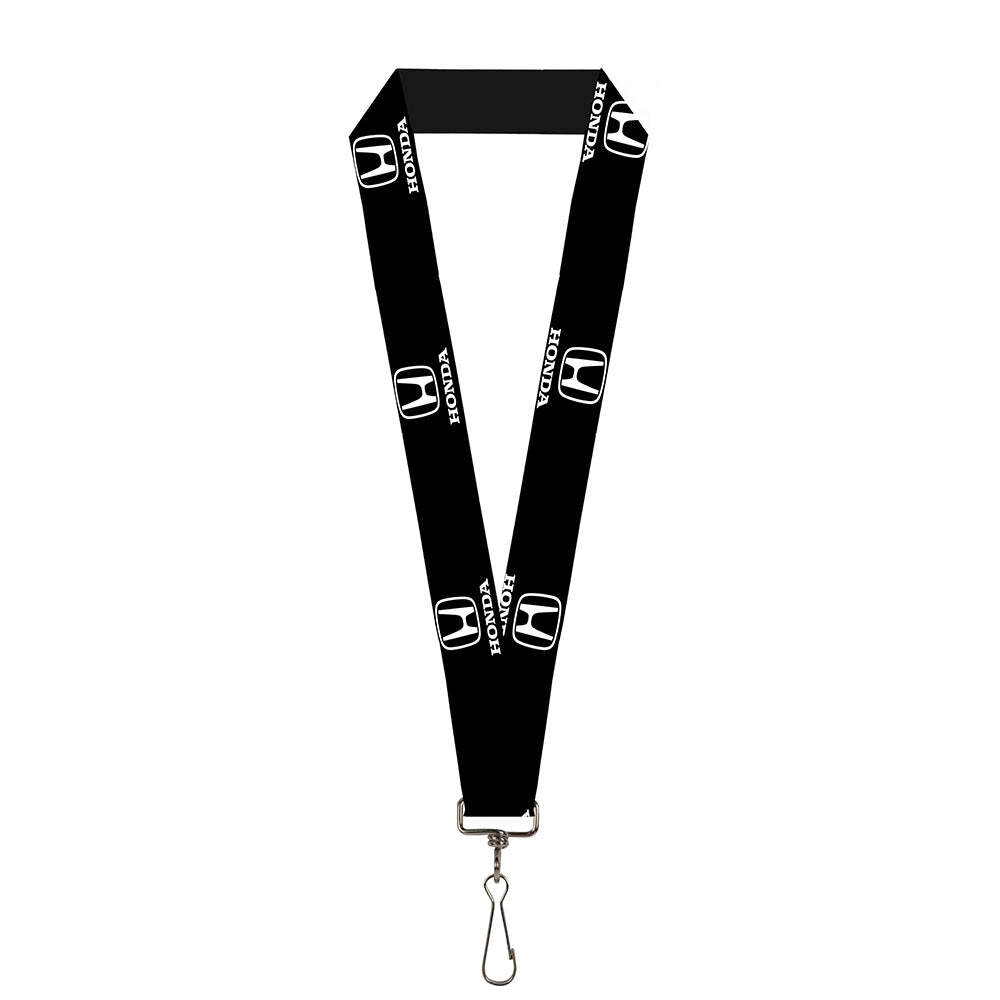 Honda Logo Emblem Black Neck Strap Auto Car Key Lanyard Official Licensed