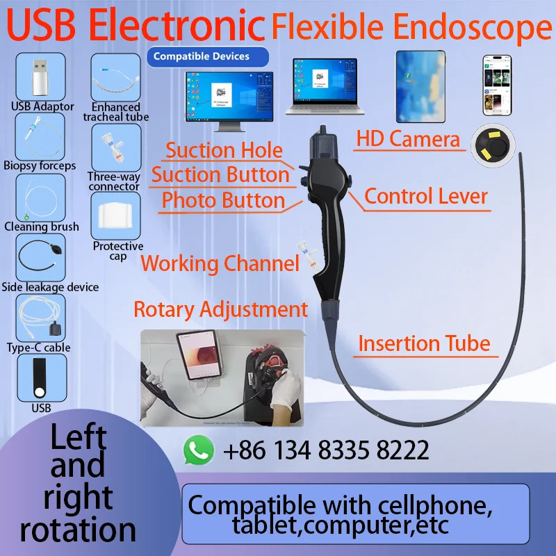 USB Type Electronic Flexible Endoscope  can connect to all compatible devices