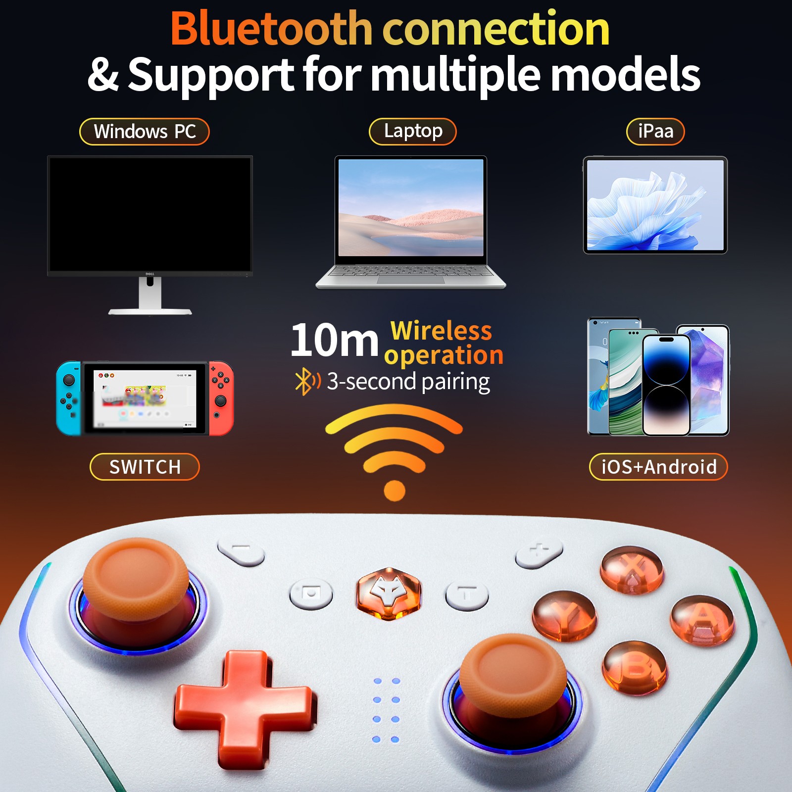 APP Control Wireless game Controller w/NFC TURBO For Switch 2 PC IOS Android