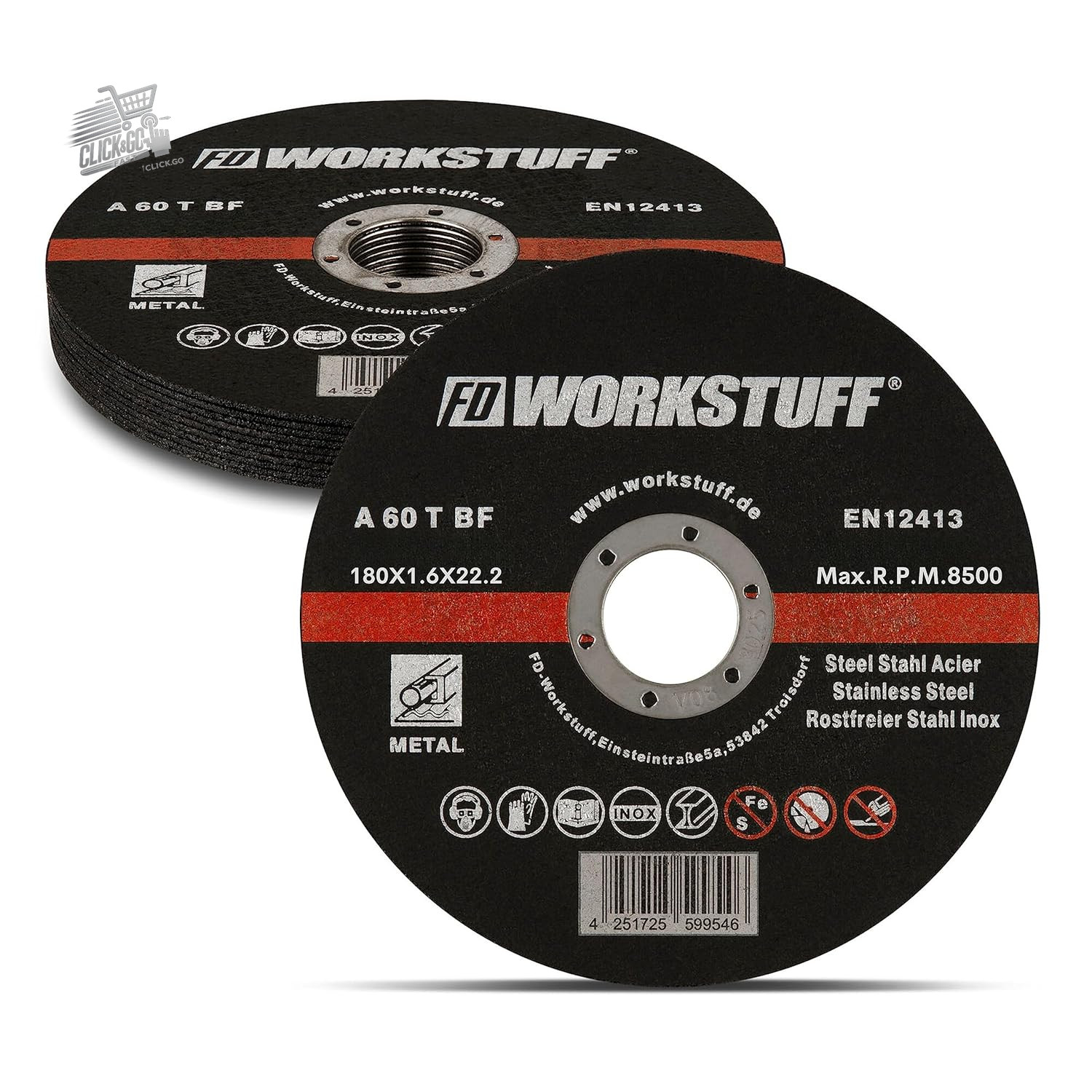 Professional cutting discs │ 10 pieces │ Ø 180 mm, 1.6 mm thick │ for S