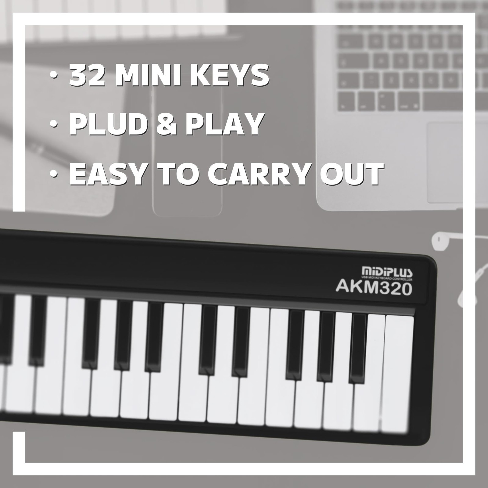 MIDI Keyboard Controller AKM320 Compact USB MIDI Input Device
