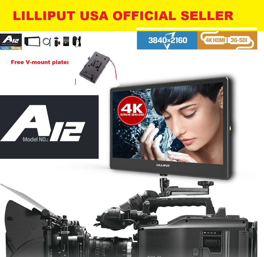 LILLIPUT A12 12.5"  4K monitor 3840 x 2160 with HDMI, Displayport ,SDI + V-mount