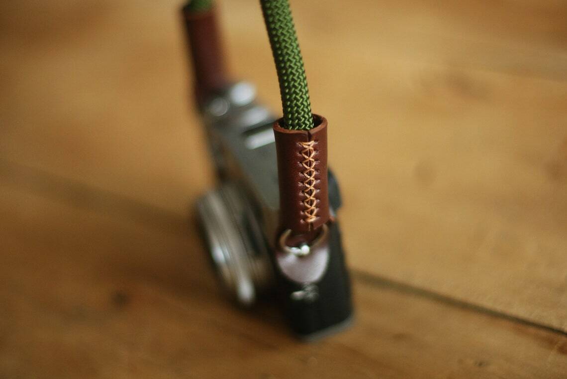 Army green climbing rope 10mm handmade camera strap