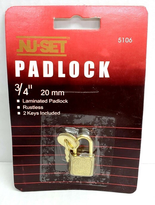 3/4" 20mm Mini Laminated Padlock Security w/ 2 Keys Storage Rustless Home #5106