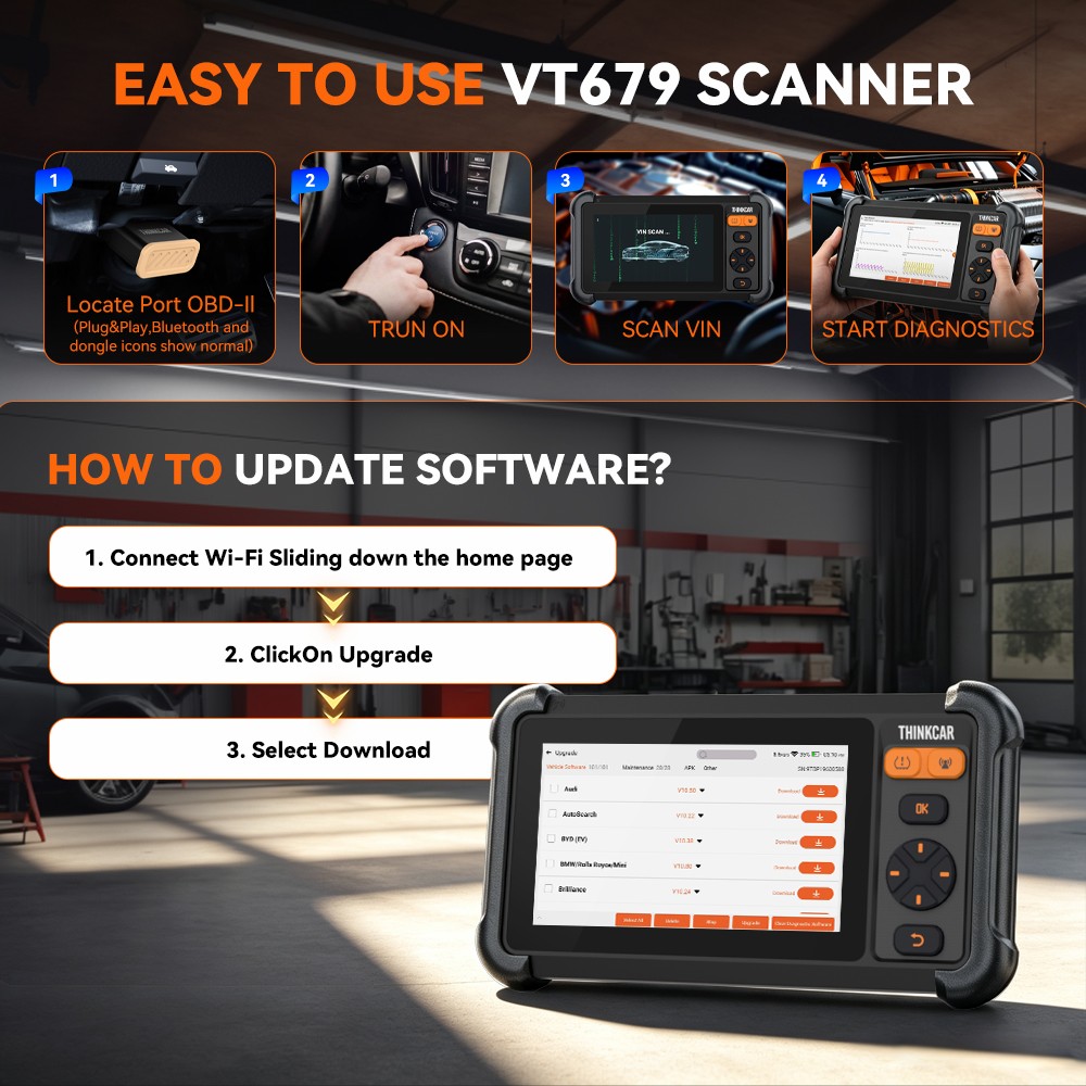 Thinkcar VT679 TPMS System Diagnostics Full System 28 Resets 3yr Free Updates