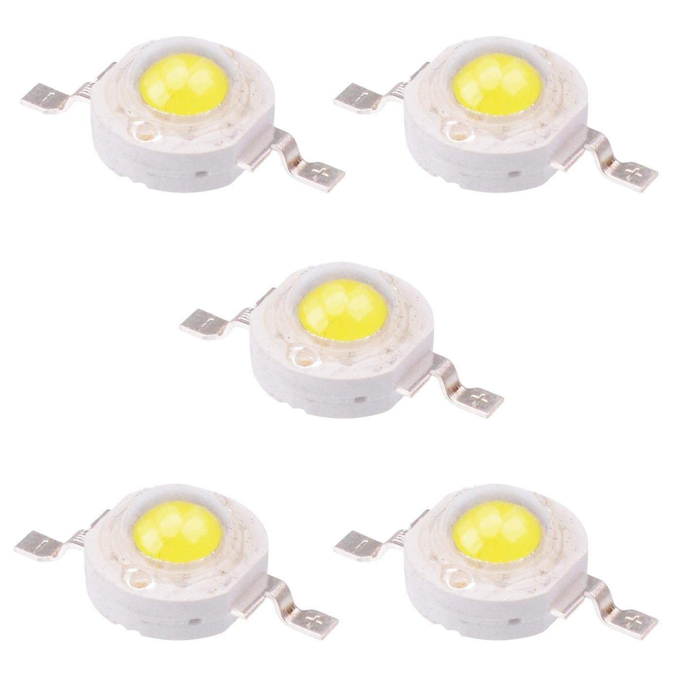 5 x Warm White 3W High Power LED 220lm 135°