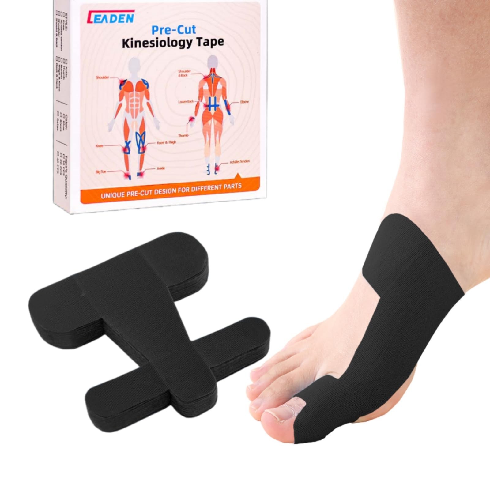 Precut Kinesiology Tape for Bunion, 40 Pcs, Bunion Corrector & Relief, Big To...
