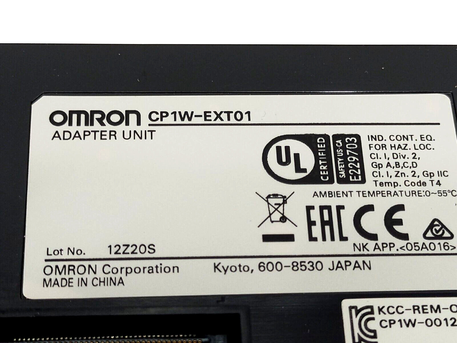 Omron CP1W-EXT01 PLC Adapter Unit, CJ