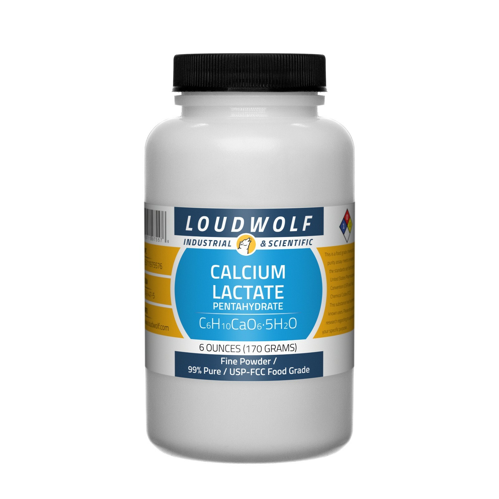 Calcium Lactate, 6oz, USP-FCC Food Grade, Sturdy Bottle, SHIPS SAME DAY