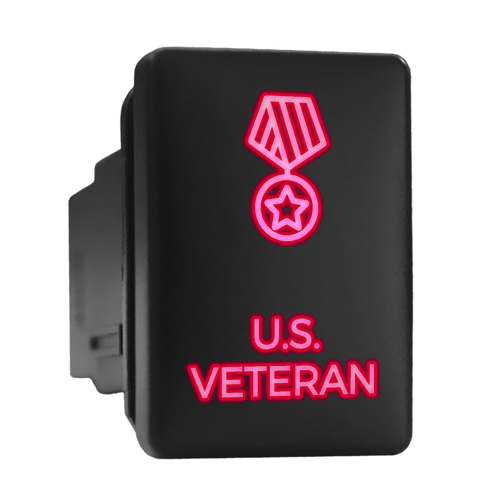 US VETERAN - LED Push Button Replacement for TOYOTA (1.28 x 0.87 in) Red