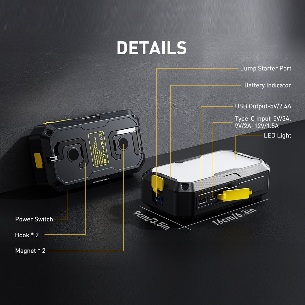 12V Multi-functional Emergency Start Power Car Supply Starting Charging Portable