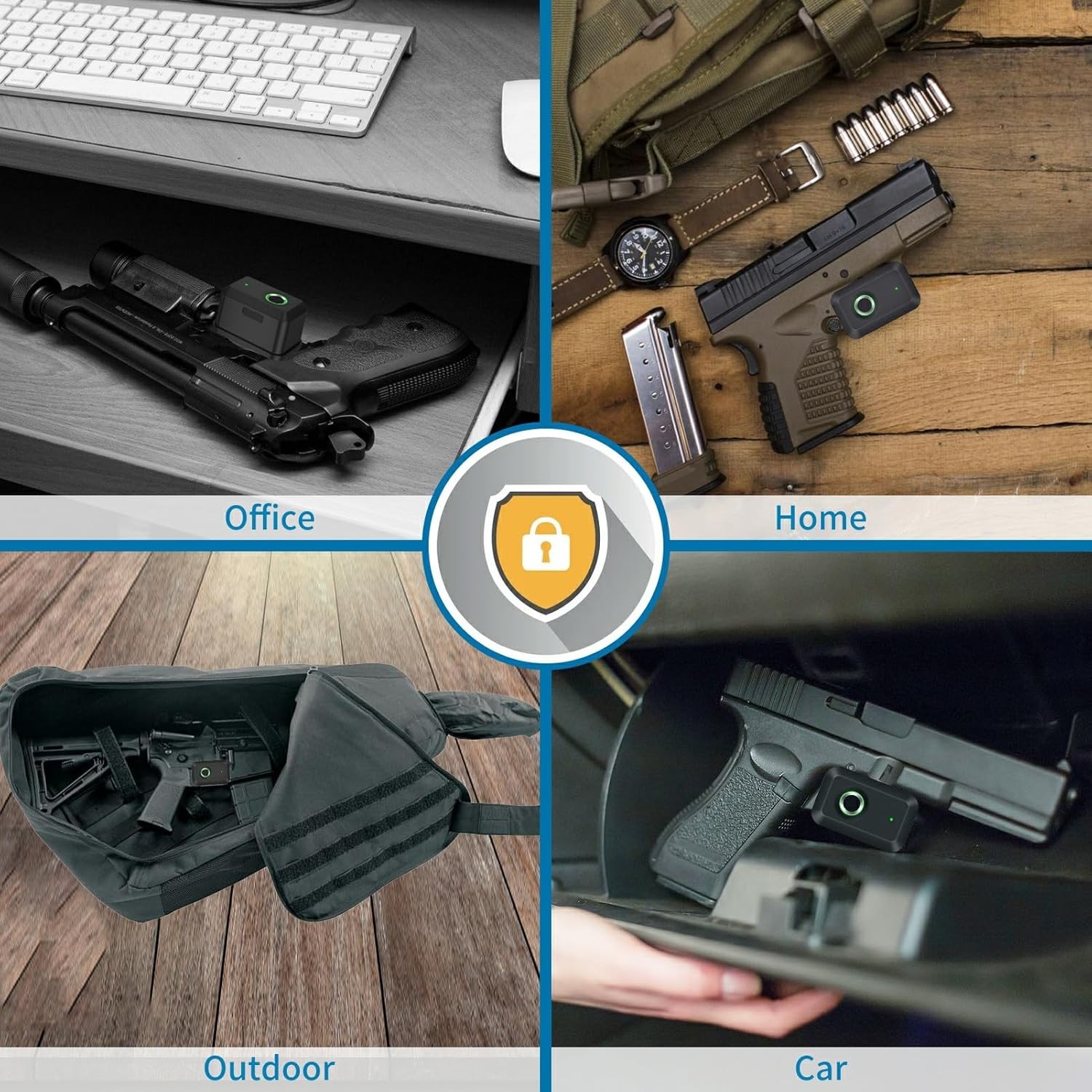 Biometrics Gun Trigger Lock,Fingerprint and Key Unlocked Trigger Locks,Quick Rel