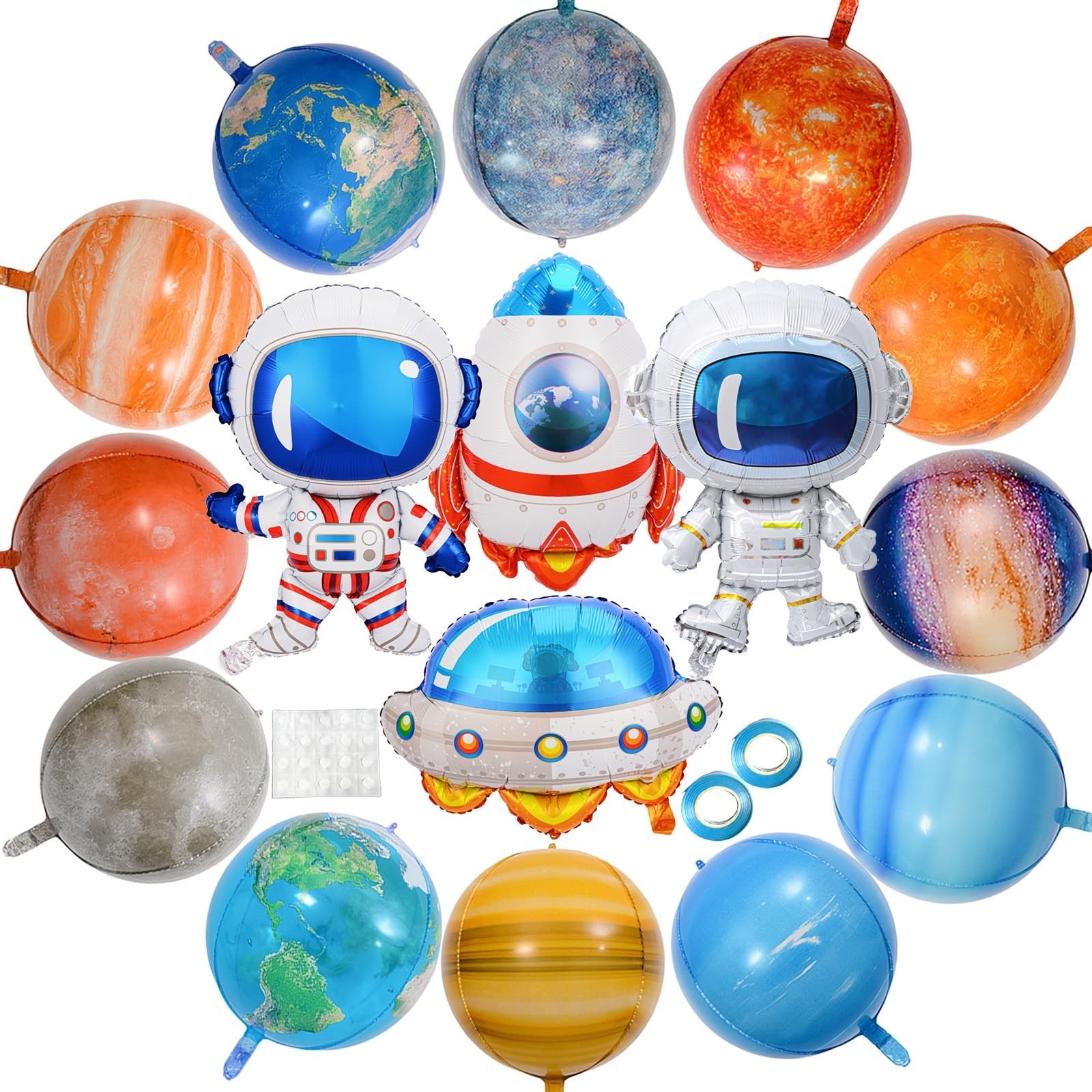 16 Pcs Galaxy Space Balloons Large Inflatable Planet Balloons Birthday Decora...