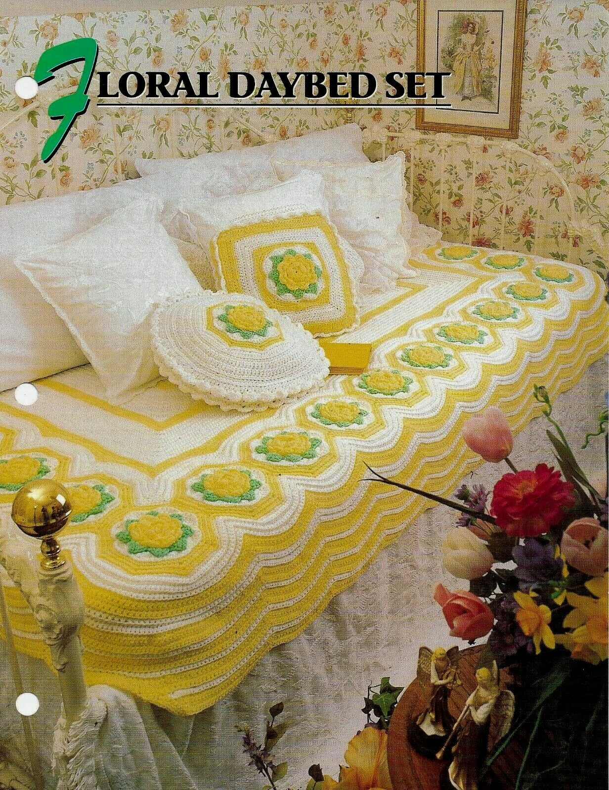 NEW FLORAL DAYBED SET PILLOW ANNIE'S CROCHET QUILT & AFGHAN PATTERN INSTRUCTIONS