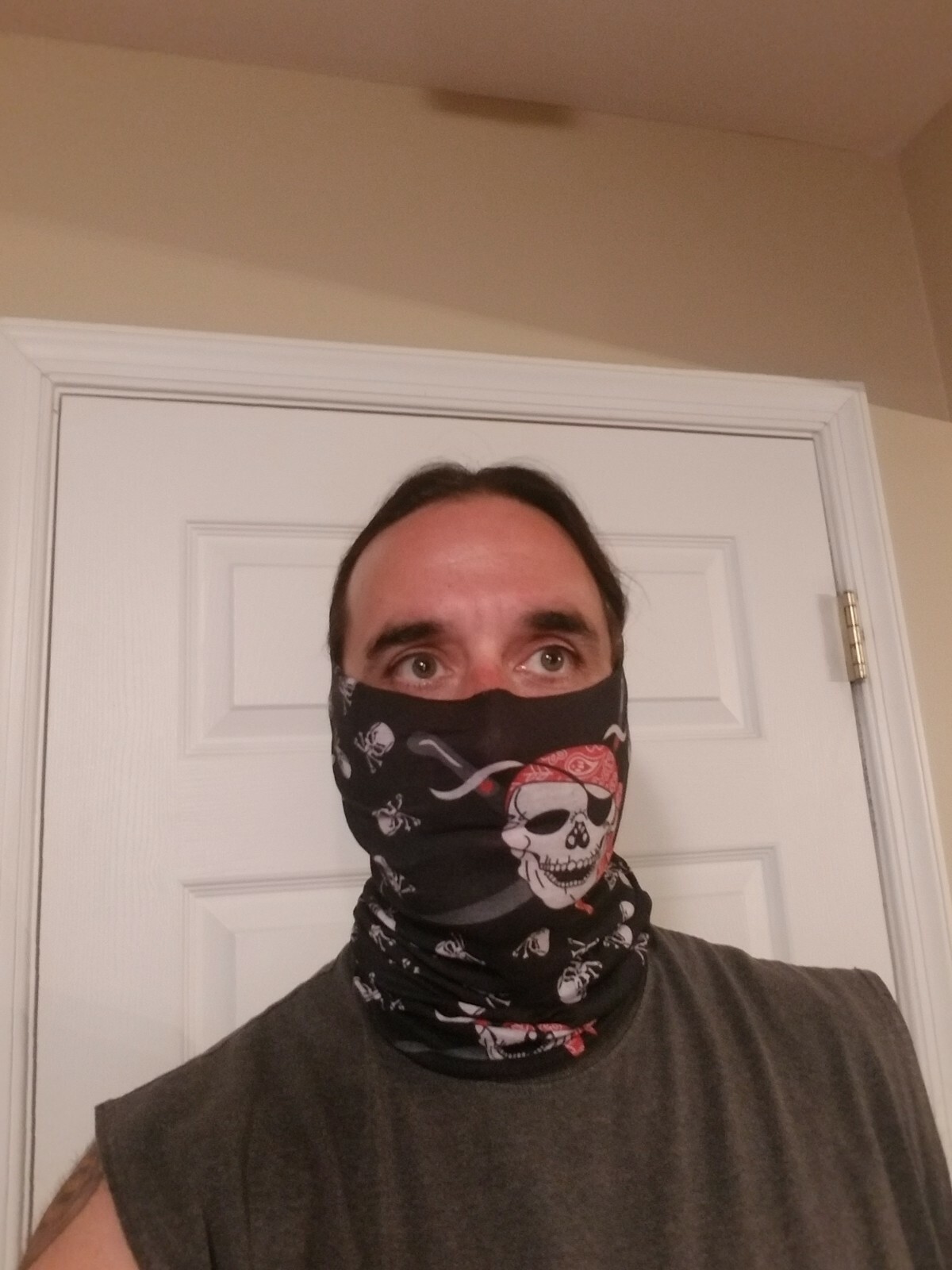 Pirate Stretch Neck Scarf, Face Mask, Gator Bandana Tube Bike Multifunctional